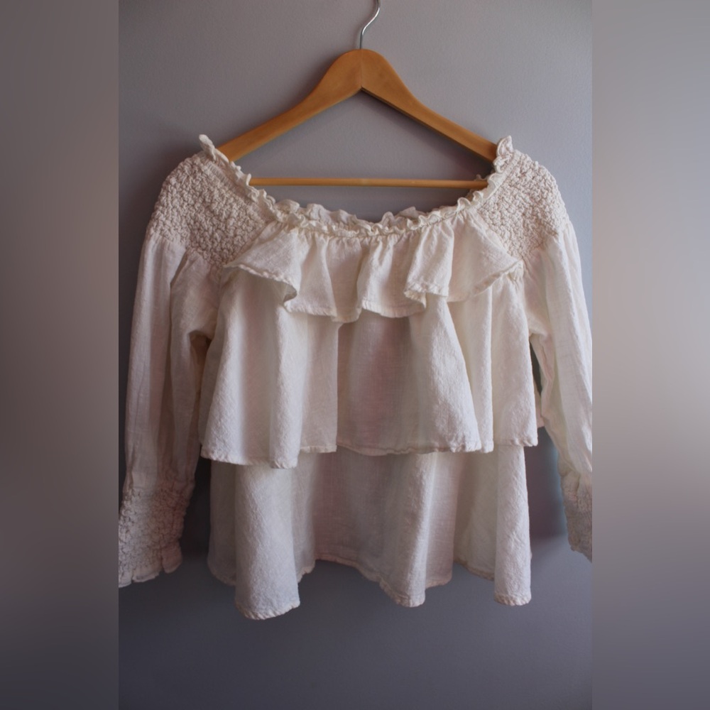 White Ruffled Blouse, Small